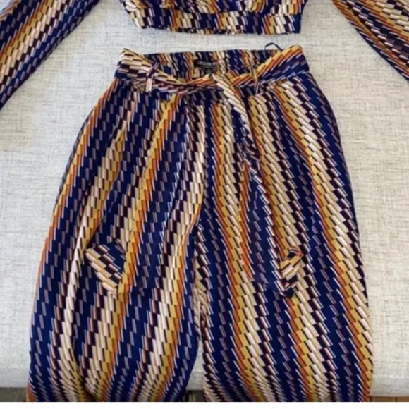 🪞 NWT Front tie waist wide leg palazzo dressy pants - Picture 2 of 3